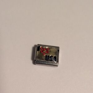 I ♥️ USA Italian Link Stainless Steel Charm for Nomination Style Bracelet
